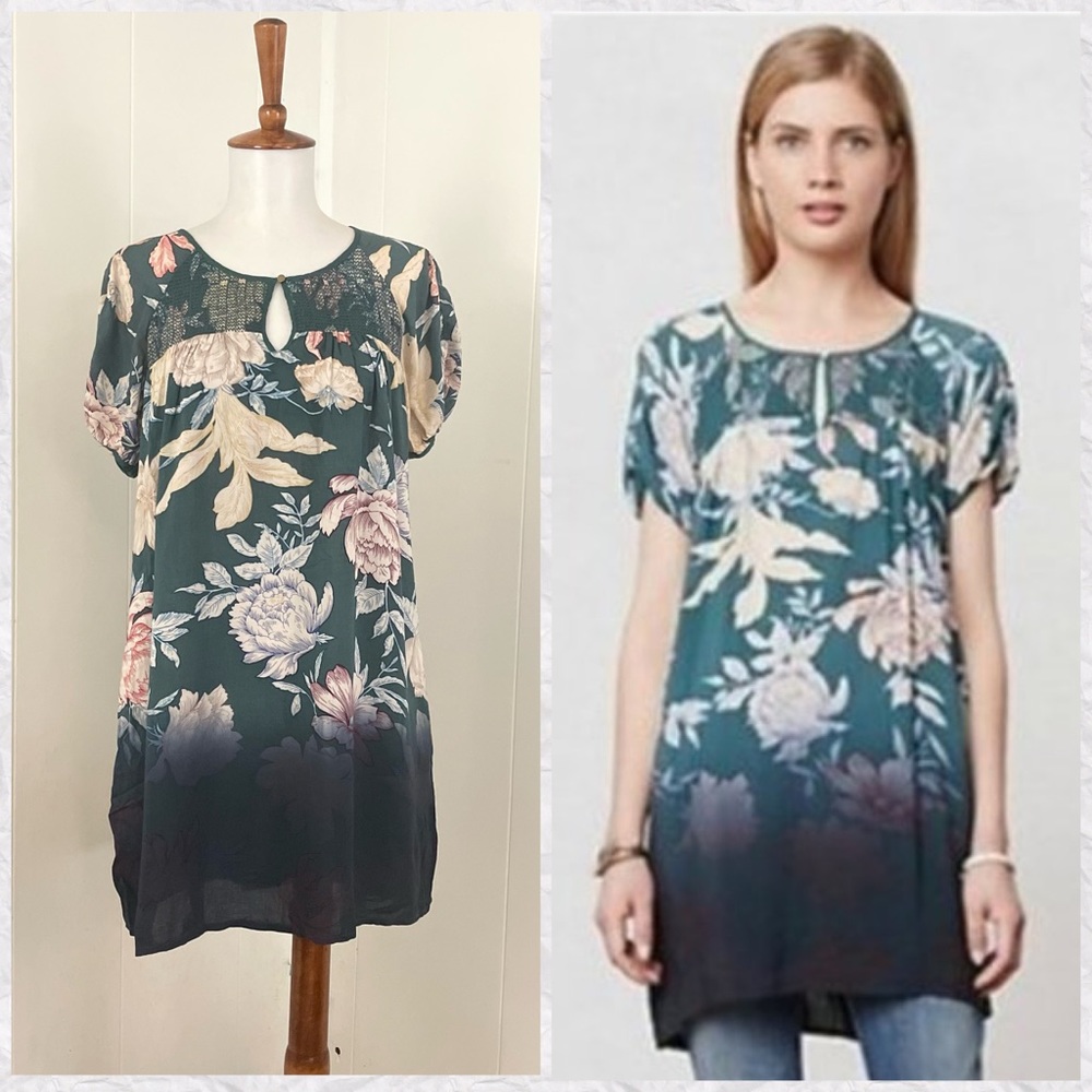 Esme & Esyllte Ombré Peony Smocked Peasant‎ Tunic